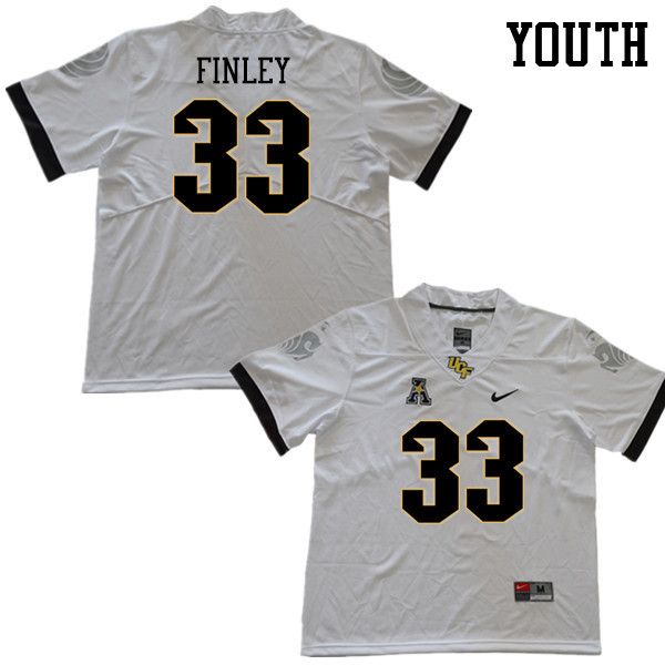 Youth #33 Jarrion Finley UCF Knights College Football Jerseys Sale-White